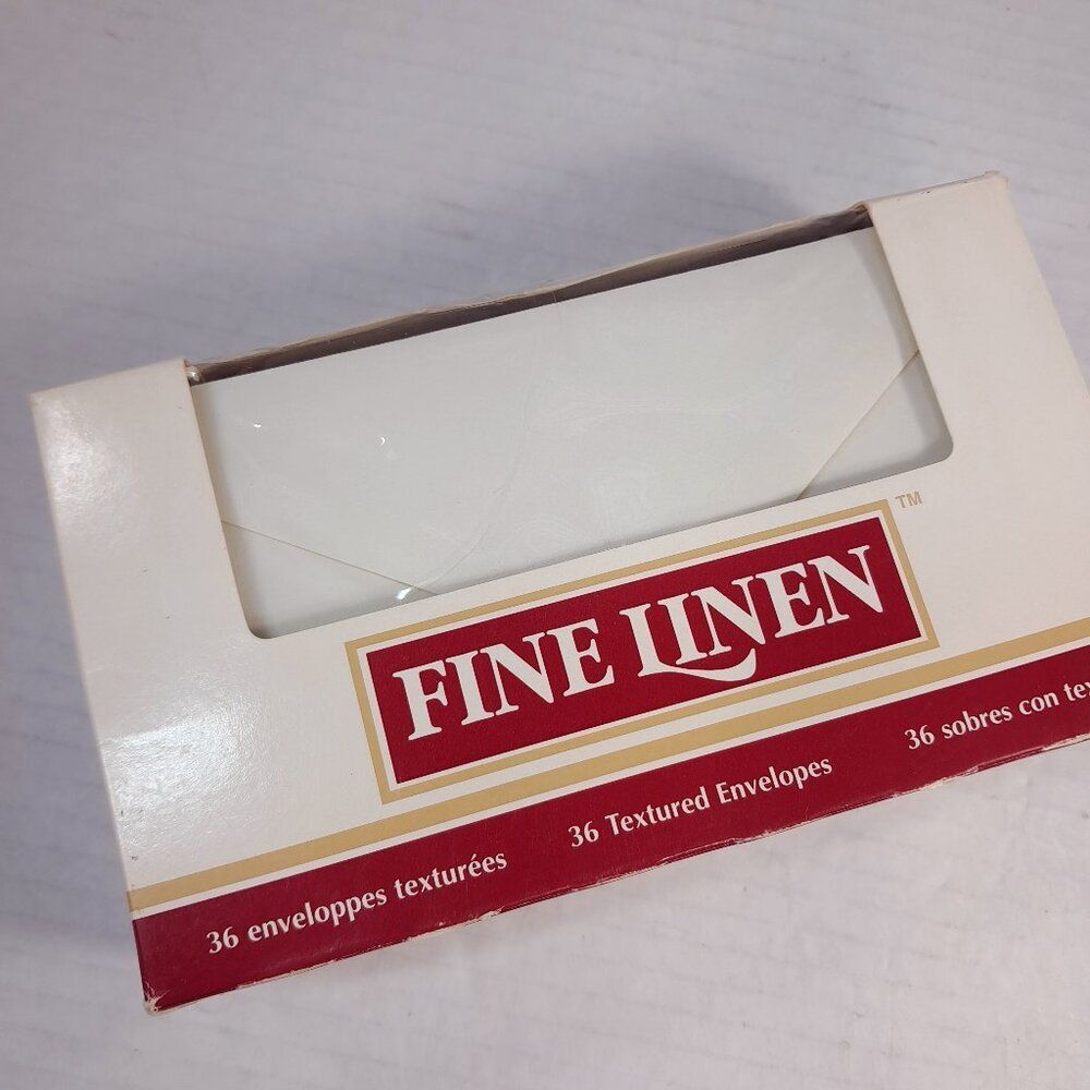 Vintage Stuart Hall Fine Linen Textured Envelopes‎ #6938 made USA box 35 cream